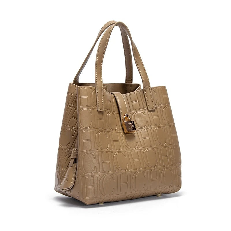 Bolsa De Couro Feminina Grande Estilo Clássica Com Detalhes Luxuosos - Leticia
