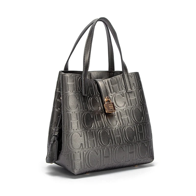 Bolsa De Couro Feminina Grande Estilo Clássica Com Detalhes Luxuosos - Leticia