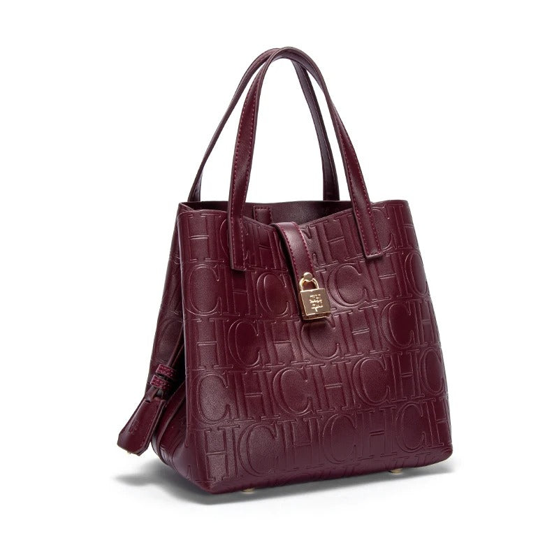 Bolsa De Couro Feminina Grande Estilo Clássica Com Detalhes Luxuosos - Leticia