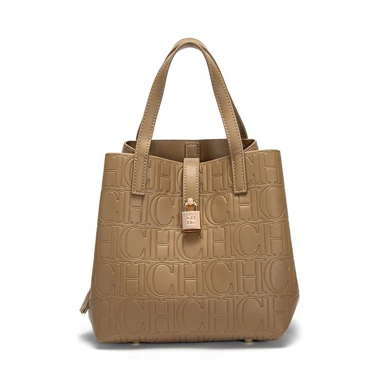 Bolsa De Couro Feminina Grande Estilo Clássica Com Detalhes Luxuosos - Leticia