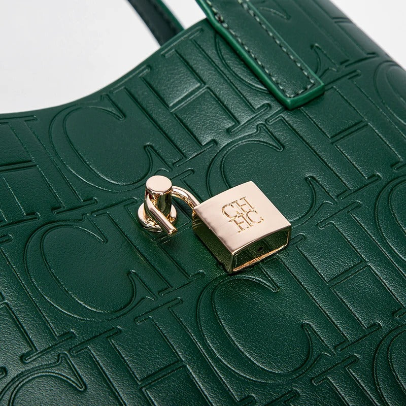 Bolsa De Couro Feminina Grande Estilo Clássica Com Detalhes Luxuosos - Leticia