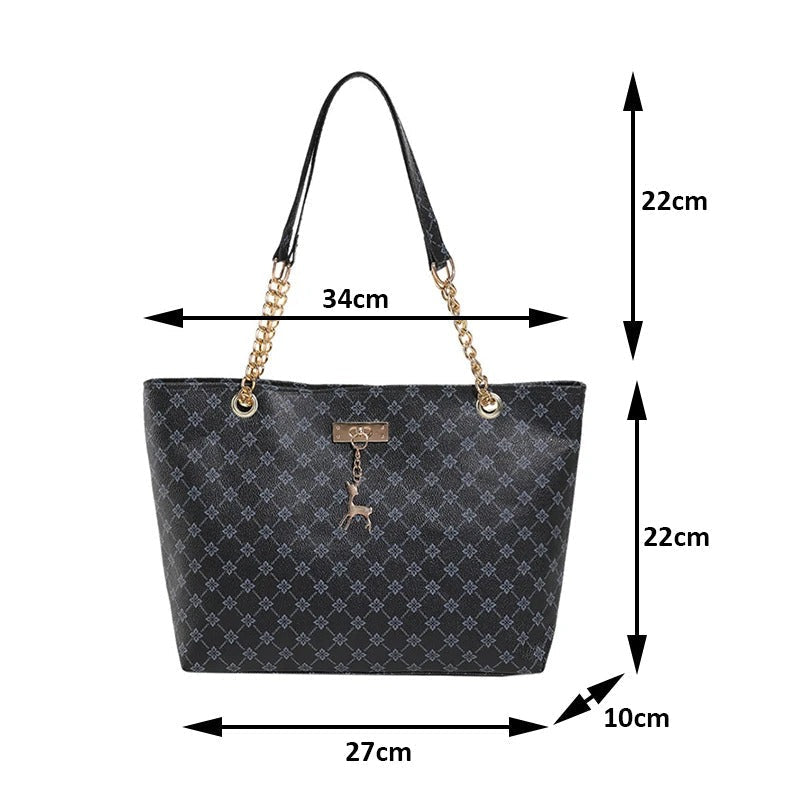 Bolsa Shopper Feminina de Couro Estampa Luxuosa - Larissa