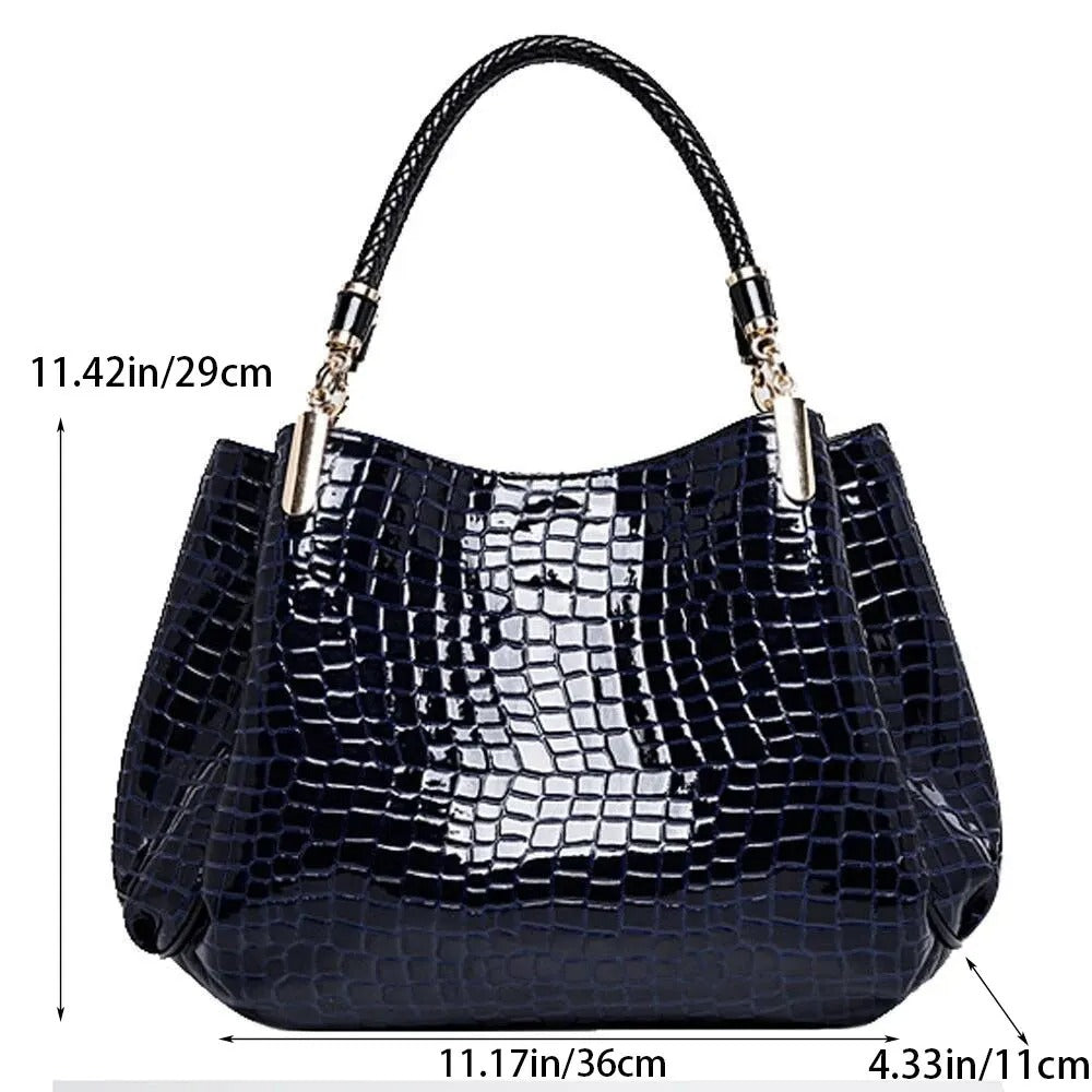 Bolsa Luxo Feminina Textura Crocodilo Animal Print - Bianca