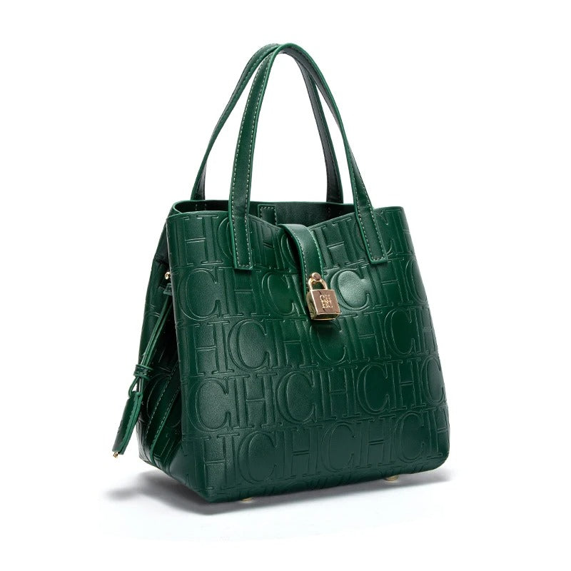 Bolsa De Couro Feminina Grande Estilo Clássica Com Detalhes Luxuosos - Leticia