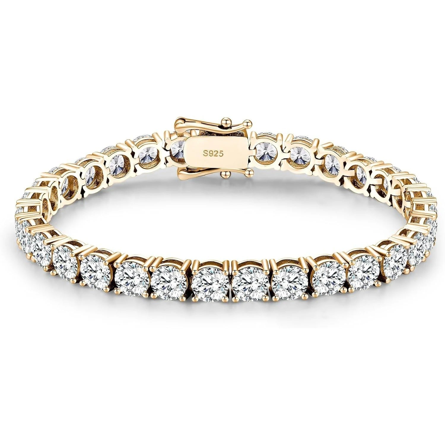 Pulseira Moissanite Riviera - Design Sofisticado com Pedras Brilhantes