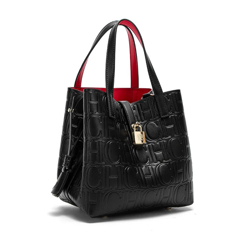 Bolsa De Couro Feminina Grande Estilo Clássica Com Detalhes Luxuosos - Leticia
